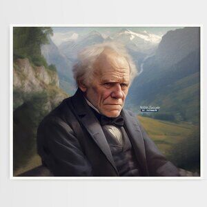 16x20 Arthur Schopenhauer Portrait Watercolor‎ Oil Painting Wall Art Poster